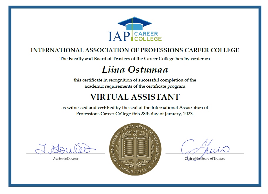 Virtuaalse assistendi sertifikaat